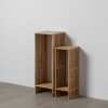 S/2 Base Natural Madeira De Teca Room 33 X 27 X 86 Cm