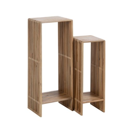 S/2 Base Natural Madeira De Teca Room 33 X 27 X 86 Cm - Image 3