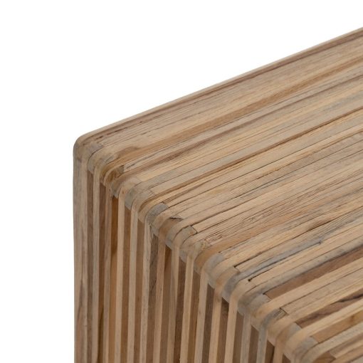 S/2 Mesa de Centro Natural Madeira De Teca 85 X 35 X 41 Cm - Image 6