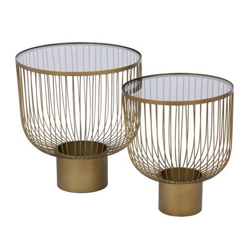 S/2 Mesinhas Ouro Metal-Cristal 50 X 50 X 54,50 Cm - Image 3