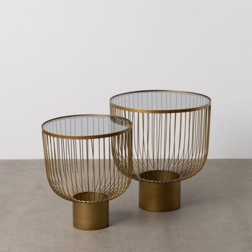 S/2 Mesinhas Ouro Metal-Cristal 50 X 50 X 54