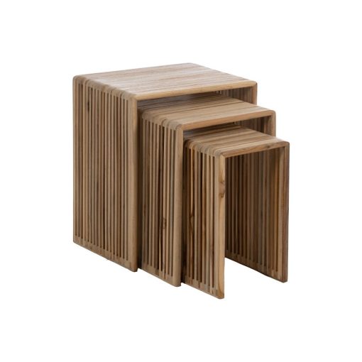S/3 Auxiliar Natural Madeira De Teca 65 X 30 X 66 Cm - Image 3