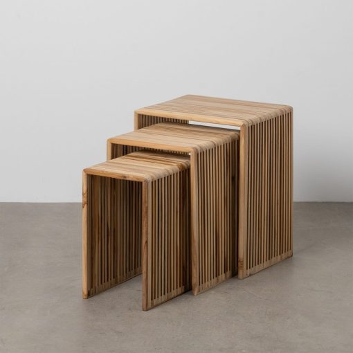 S/3 Mesa De Apoio Natural 41 X 34 X 50 Cm - Image 2