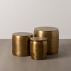 S/3 Mesa De Apoio Ouro - Velho Metal 55