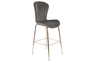 Tamborete Poliéster Metal 55X53X102 Cinzento Claro (2 Unidades)