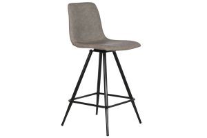 Tamborete Pu Metal 41X50X95 Cinzento Claro (2 Unidades)