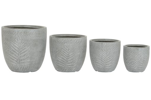Vaso Set 4 Magnésia Fibra De Vidro 44X44