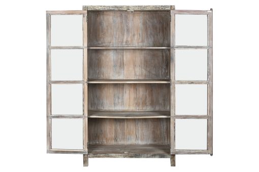 Vitrina Madeira Reciclada 100X40X180 Decapé Branco - Image 4