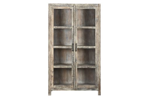 Vitrina Madeira Reciclada 100X40X180 Decapé Branco
