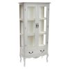 Vitrina Madeira Vidro 75X35X160 Natural Branco