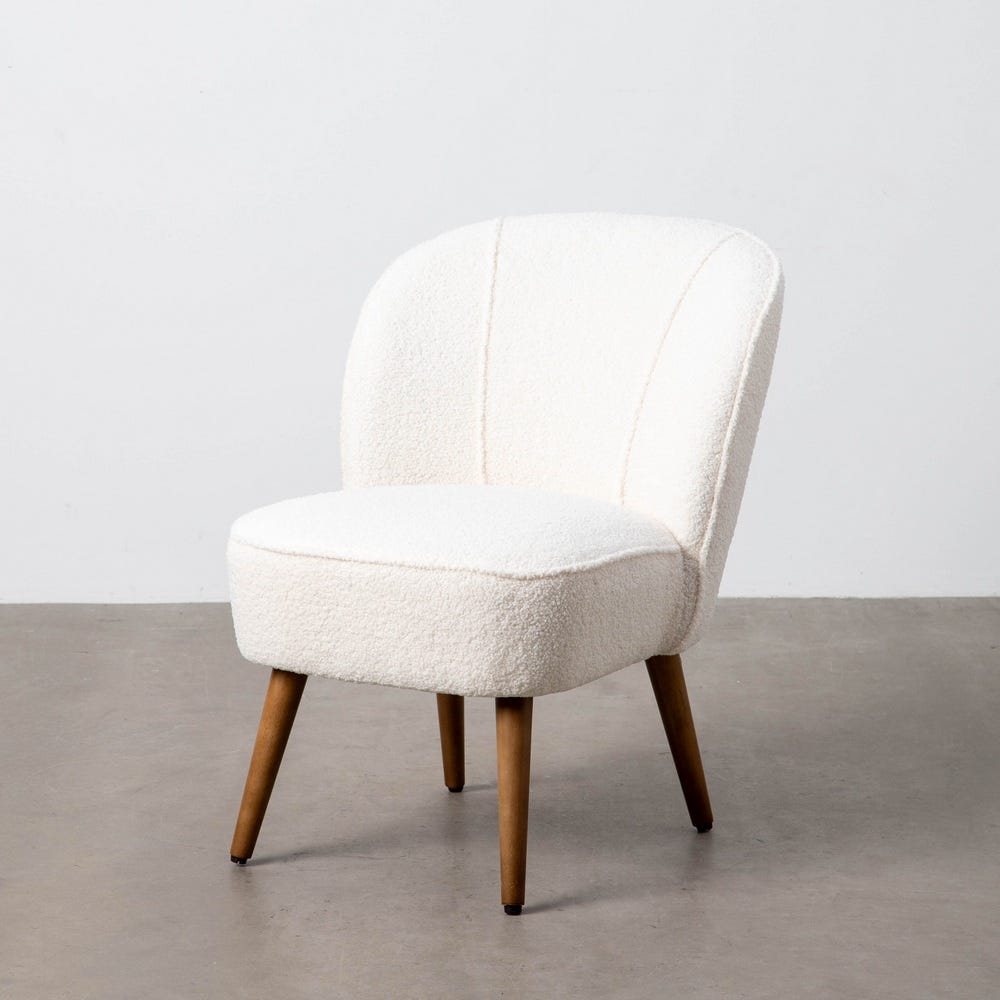 Poltrona Bege Madeira Da Borracha Room 54 X 64 X 73 Cm