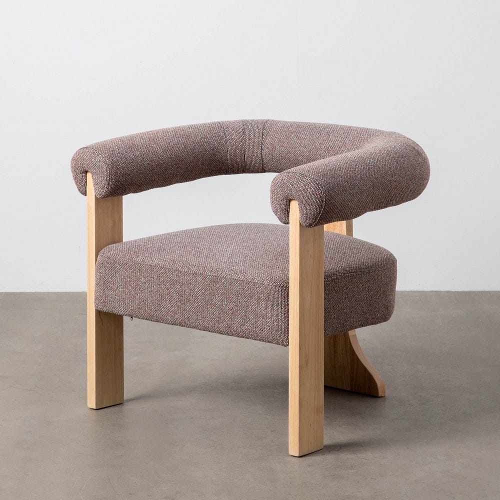 Poltrona Mármore Cinza-Rosa 84 X 69 X 72 Cm