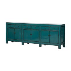 Aparador azul oriental com 6 gavetas e 6 portas