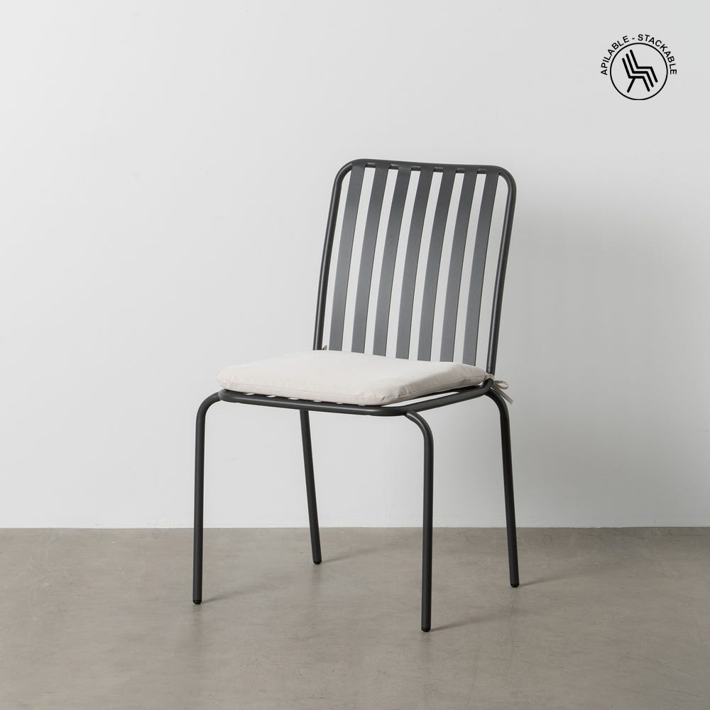 Cadeira Antracite Aço Exterior 52 X 57 X 87 Cm (2 unidades) - Image 2