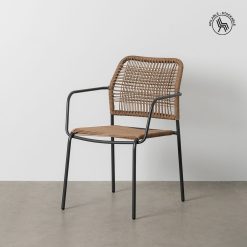 Alternative view of Cadeira Bege-Antracite Aço Exterior 53 X 63 X 78 Cm (2 unidades)