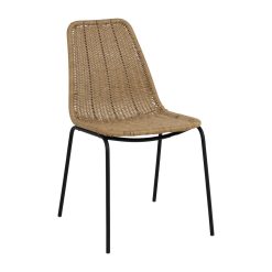 Cadeira Natural Pe-Aço Exterior 49 X 62 X 83 Cm (4 unidades)
