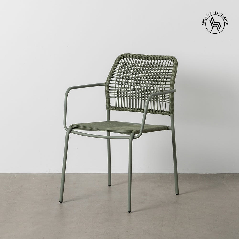 Cadeira Verde Aço Exterior 53 X 63 X 78 Cm (2 unidades) - Image 2