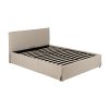 Cama Caixa De Molas Beige Tecido Quarto 166 X 215 X 96 Cm