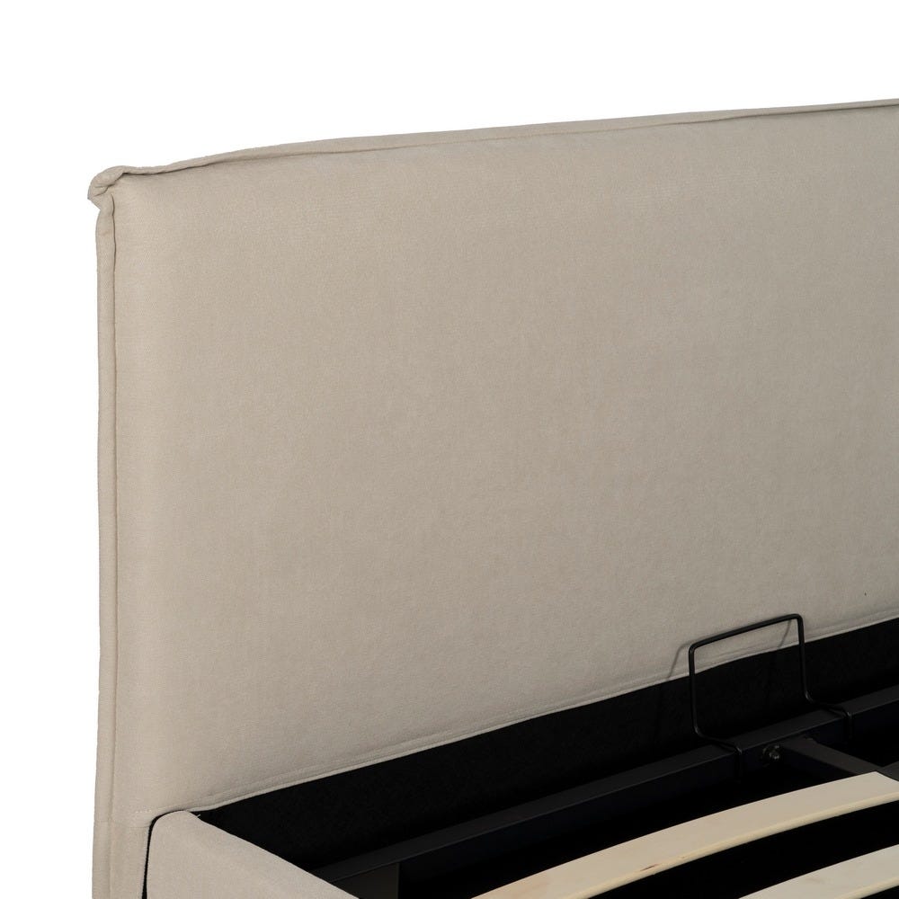 Cama Caixa De Molas Beige Tecido Quarto 166 X 215 X 96 Cm - Image 3