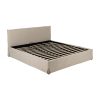Cama Caixa De Molas Beige Tecido Quarto 196 X 215 X 96 Cm