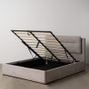 Cama Caixa De Molas Cinza Tecido Quarto 164 X 214 X 110 Cm