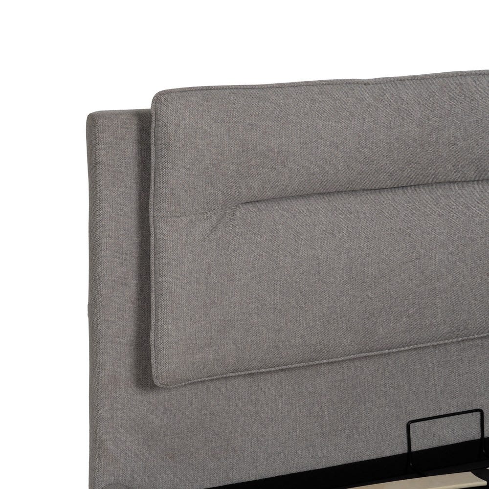 Cama Caixa De Molas Cinza Tecido Quarto 164 X 214 X 110 Cm - Image 3