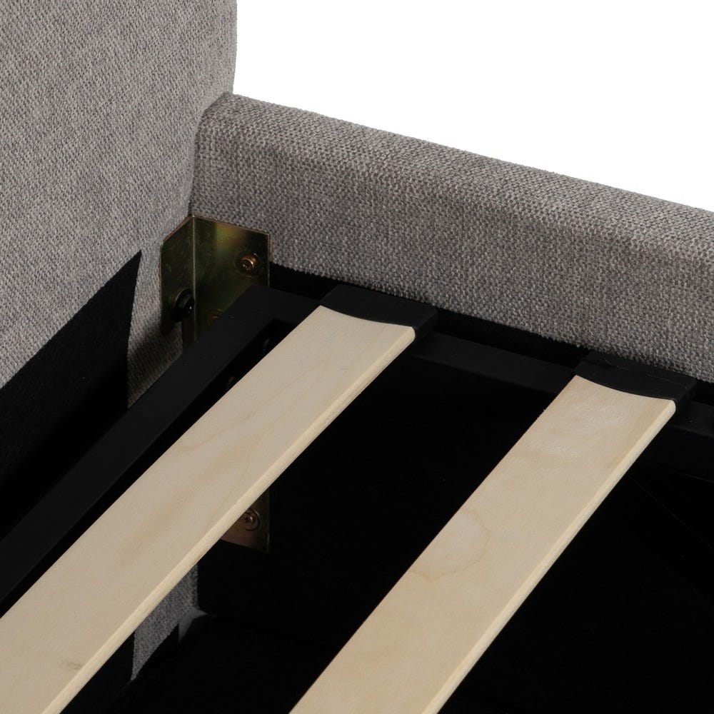 Cama Caixa De Molas Cinza Tecido Quarto 164 X 214 X 110 Cm - Image 6