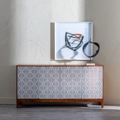 Cómoda Natural-Branco Madeira Mango Room 160 X 40 X 80 Cm