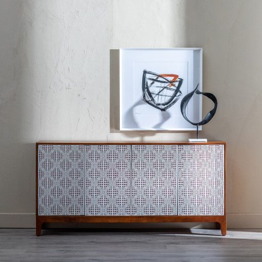 Cómoda Natural-Branco Madeira Mango Room 160 X 40 X 80 Cm