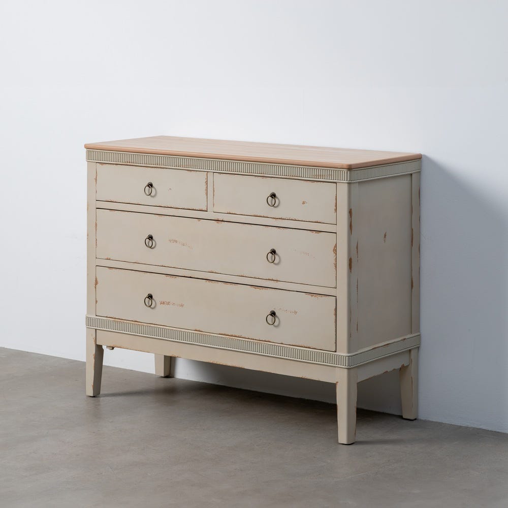 Cómoda Natural-Crema Madera 115 X 45 X 90 Cm - Image 4