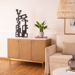 Cómoda Natural Madeira / Aço Inoxidável 127 X 45 X 82