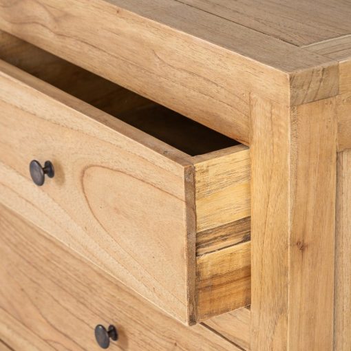 Comoda Natural Mindi Madeira Quarto 100 X 40 X 90 Cm - Image 5