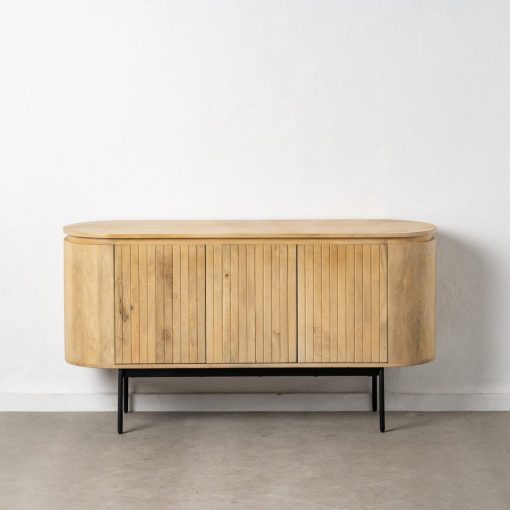 Cómoda Natural-Preto Madeira-Ferro Room 140 X 40 X 75 Cm - Image 7