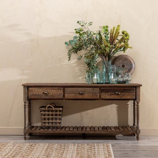 Consola Castanho Madeira 184,50 X 50 X 86,80 Cm - Image 4