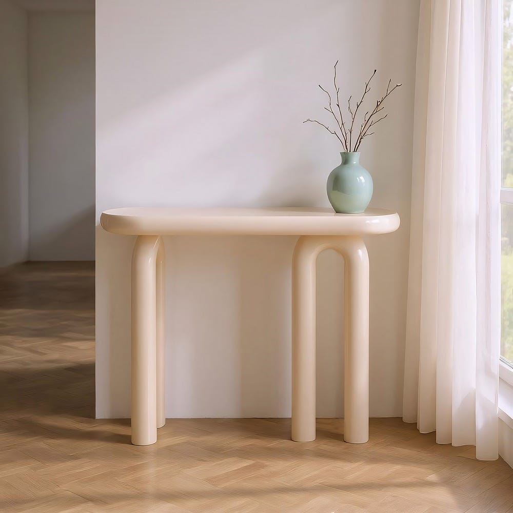 Consola Lacado Creme Mdf- Entrada 120 X 35 X 80 Cm - Image 2