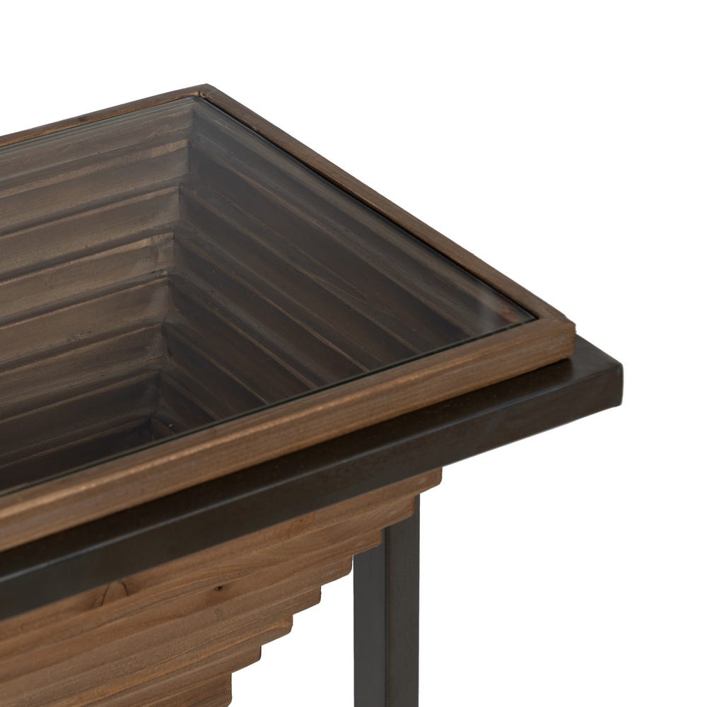Consola Natural-Preto Madeira-Metal 134 X 32 X 83 Cm - Image 3