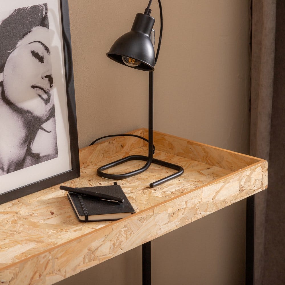 Consola Natural-Preto Mdf-Metal Entrada 98 X 32 X 80,50 Cm - Image 4