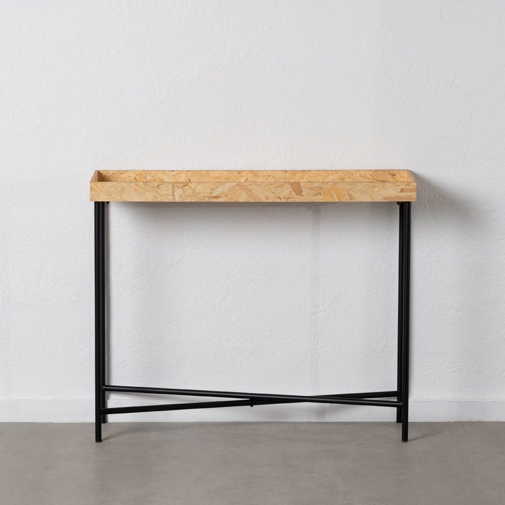 Consola Natural-Preto Mdf-Metal Entrada 98 X 32 X 80,50 Cm - Image 5