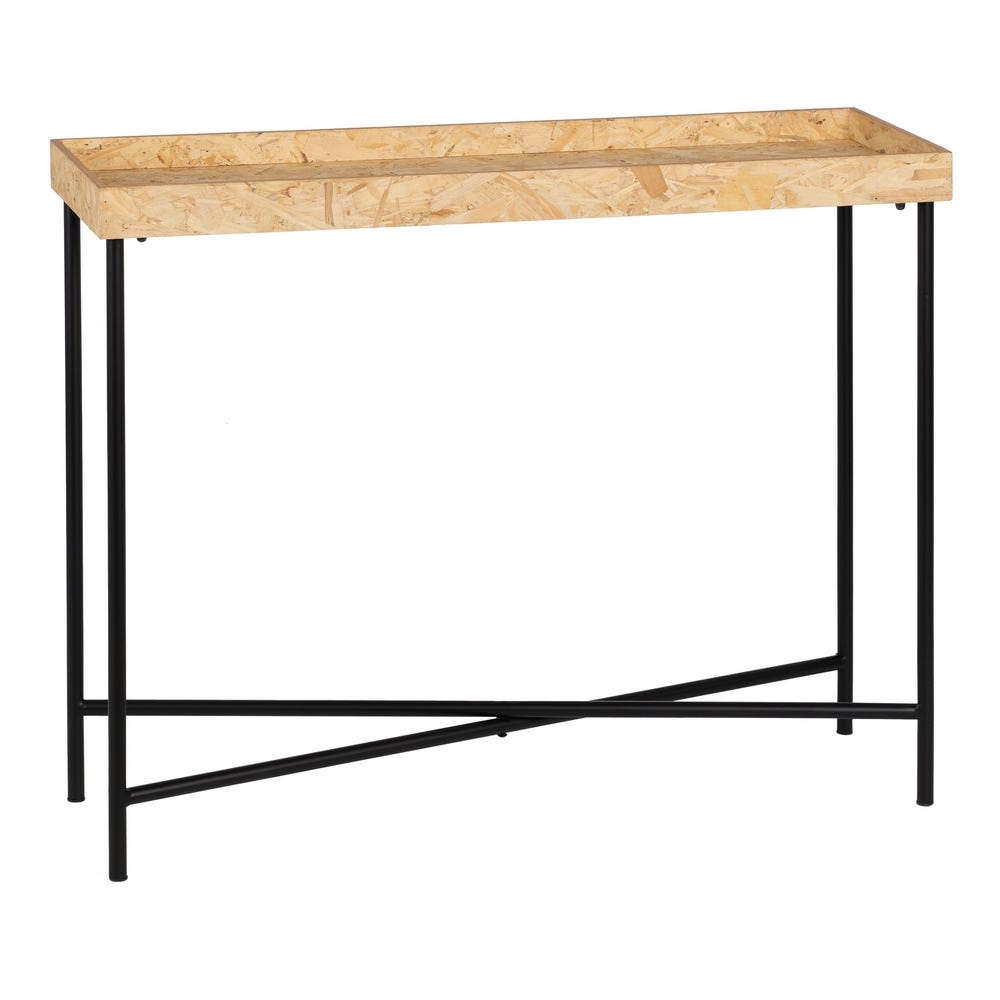 Consola Natural-Preto Mdf-Metal Entrada 98 X 32 X 80,50 Cm - Image 6