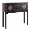 Consola Oriental Preto 4 Portas e 3 Gavetas 95 X 26 X 90 cm