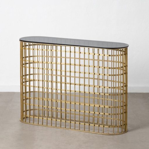 Consola Ouro Metal-Cristal Entrada 107 X 32 X 78 Cm - Image 2