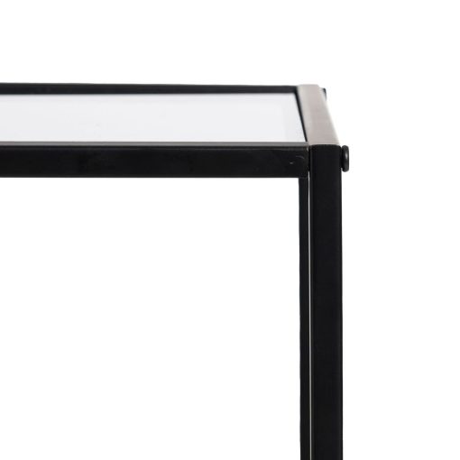 Consola Preto Metal-Cristal 100 X 30 X 70 Cm - Image 4