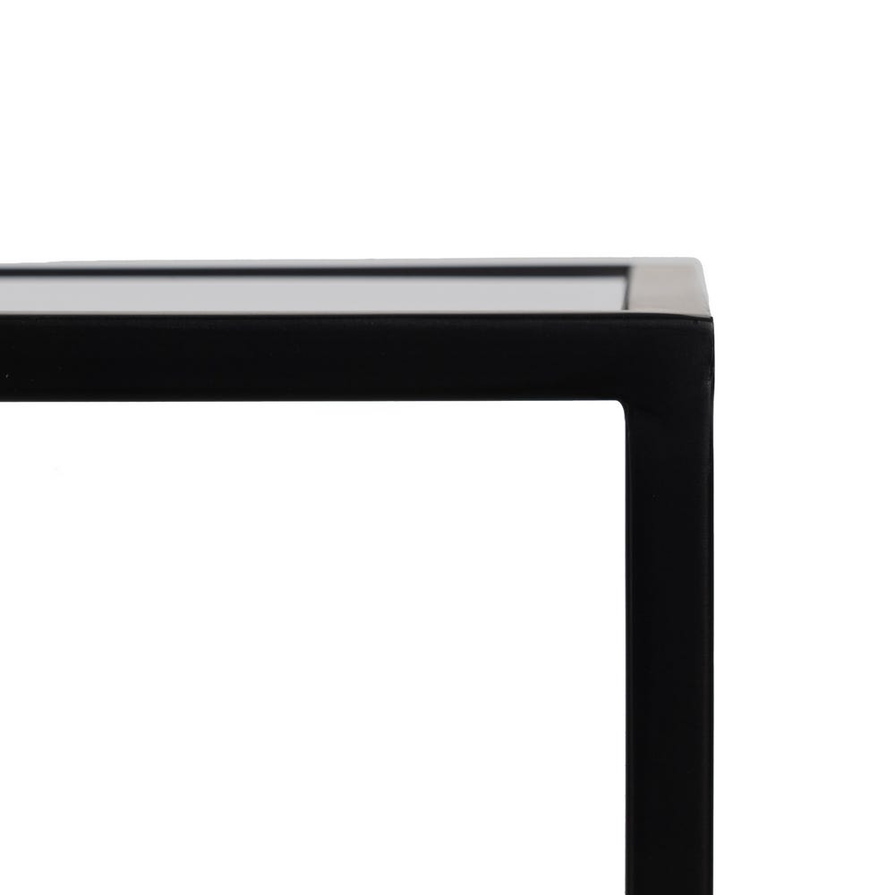 Consola Preto Metal-Cristal 101 X 30 X 83 Cm - Image 4
