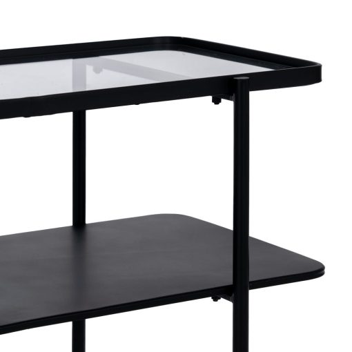 Consola Preto Metal-Cristal 70 X 33,50 X 75 Cm - Image 4