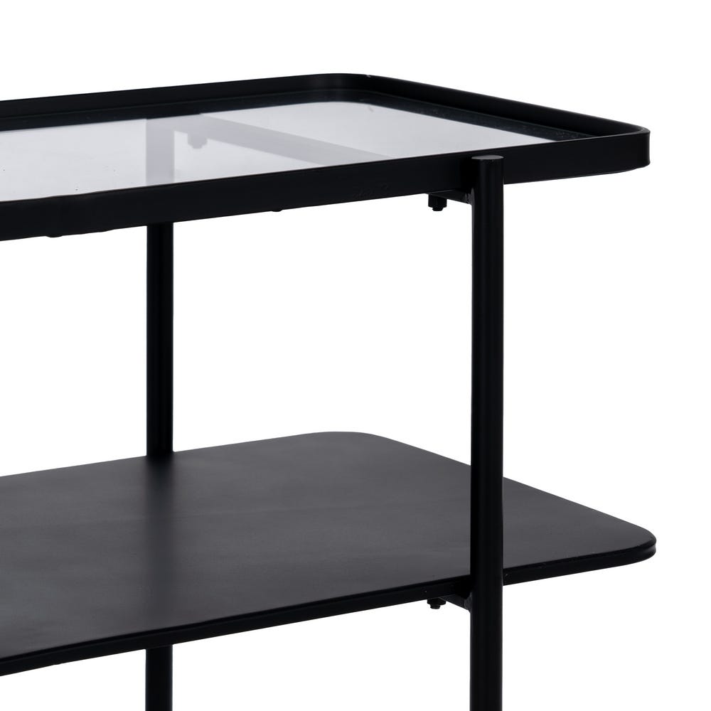 Consola Preto Metal-Cristal 70 X 33,50 X 75 Cm - Image 4