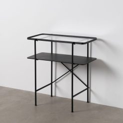 Consola Preto Metal-Cristal 70 X 33