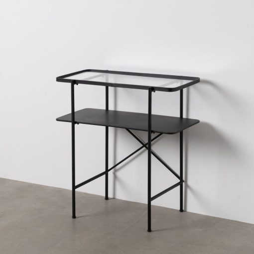 Consola Preto Metal-Cristal 70 X 33,50 X 75 Cm - Image 3