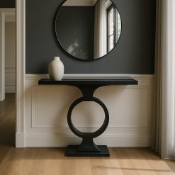 Alternative view of Consola Preto Metal-Cristal 90 X 32 X 80 Cm