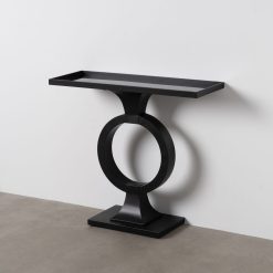 Consola Preto Metal-Cristal 90 X 32 X 80 Cm
