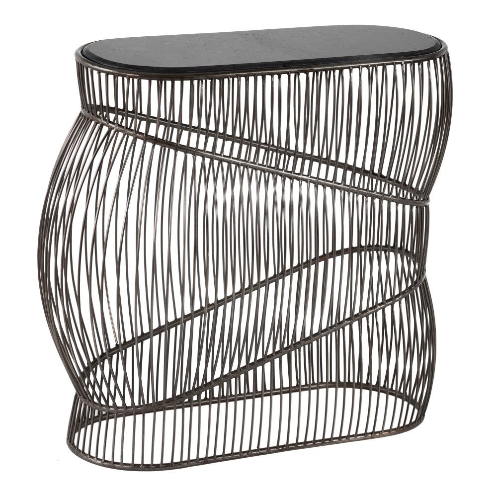 Consola Silver-Black Metal-Mármore 95 X 45 X 92 Cm - Image 5